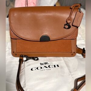 Coach Dreamer Caramel Flap Top Leather and Suede Crossbody/Shoulder Bag